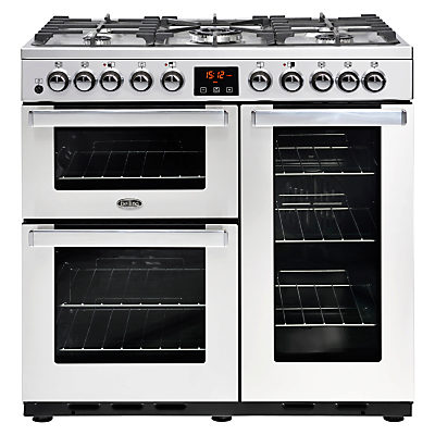 Belling Cookcentre Deluxe 90DFT Dual Fuel Range Cooker Stainless Steel Belling Cookcentre Deluxe 90DFT Dual Fuel Range Cooker Stainless Steel